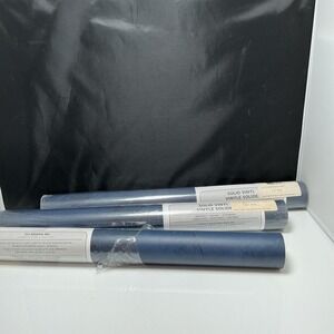 Warner Wallpaper GFB571 Solid Vinyl Blue Textured Lot of 3 Rolls 169 Sq Ft